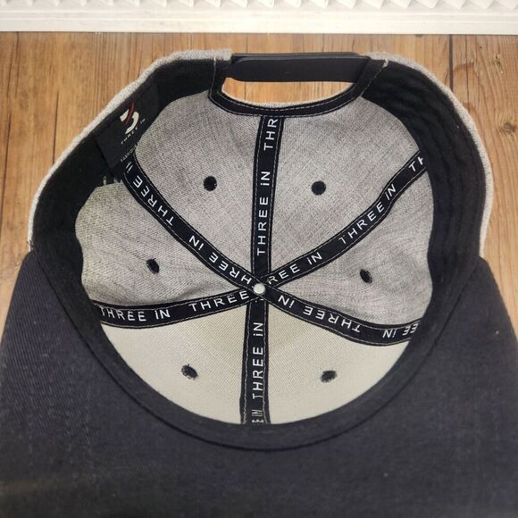 Illuminati Occult Geometric Sandwich Hat Cap Snapback Gray Hip Hop Three In Logo - Picture 9 of 10